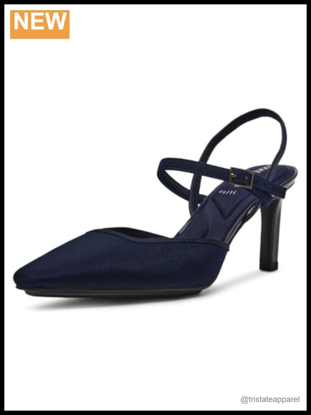 Anne Klein Rosedale Slingback Pump Pointed Toe Kitten Heel Faux Leather